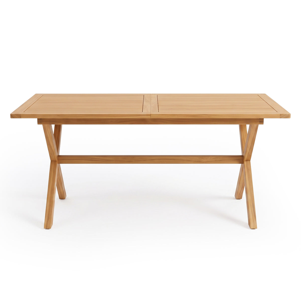 Rectangular wooden table on a white background