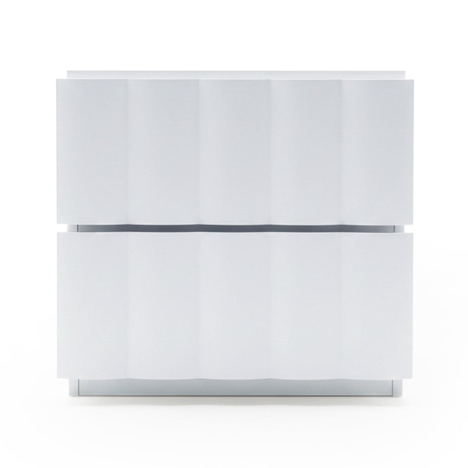 Modern white nightstand on white background