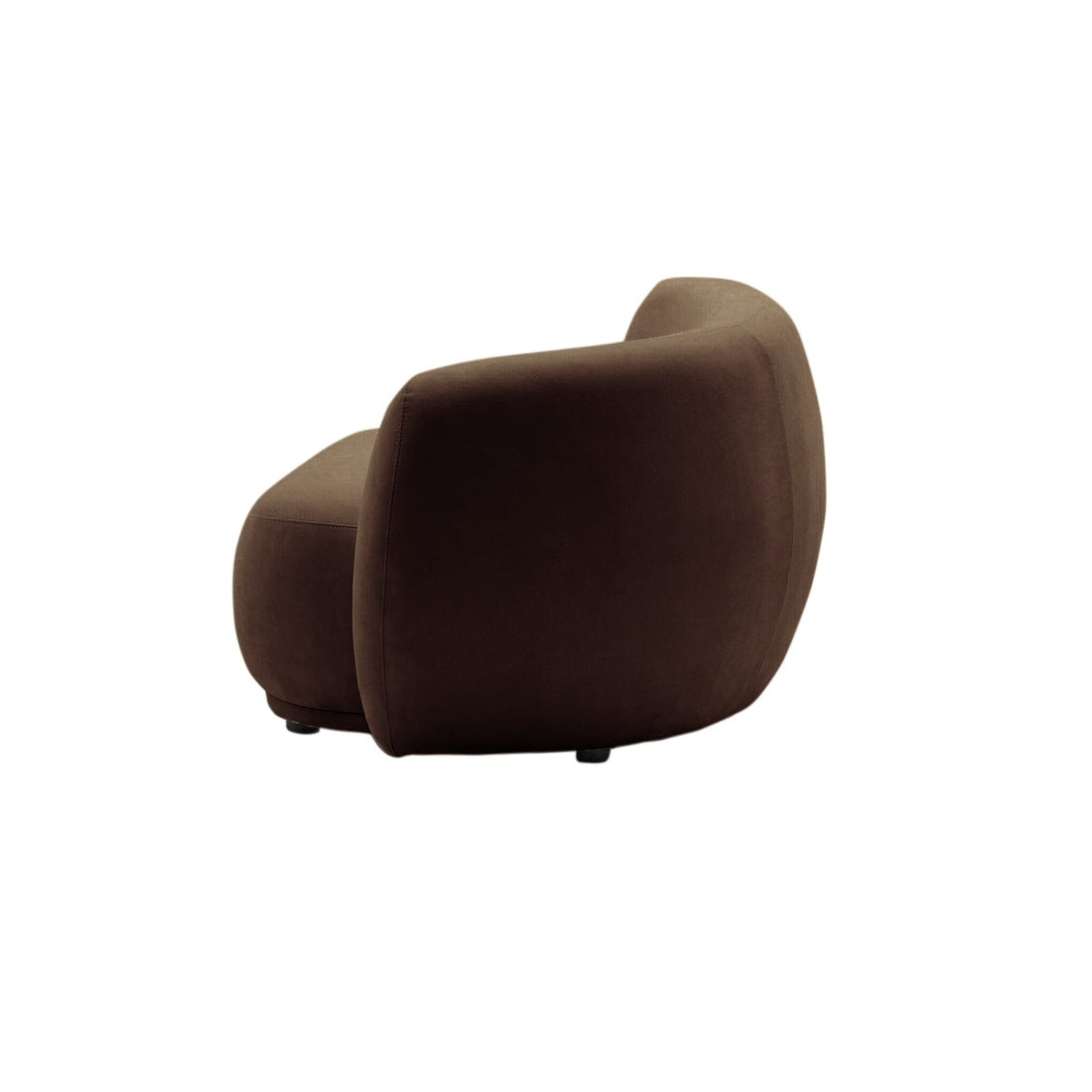 Partial rear-side view of sofa on white background