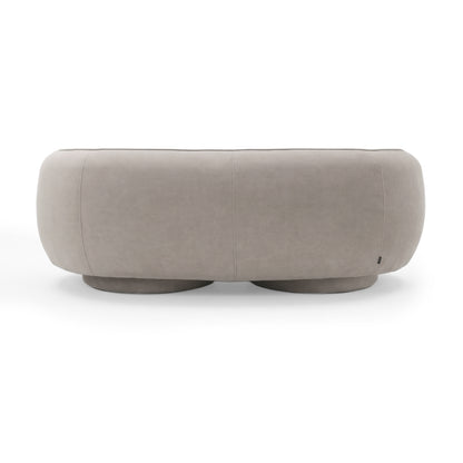 Rear view of light beige sofa on white background