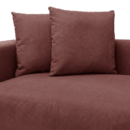 Close-up of sofa seat and back cushions on white background