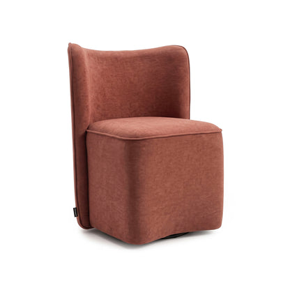 Modern armless chair with high back on white background