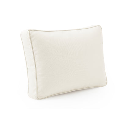 Vernon Outdoor Cushion Covers Set of 5 in Cream White, featuring light-beige fabric with piped edges and textured weave, designed for a snug fit and weather resistance on Vernon outdoor lounges.
