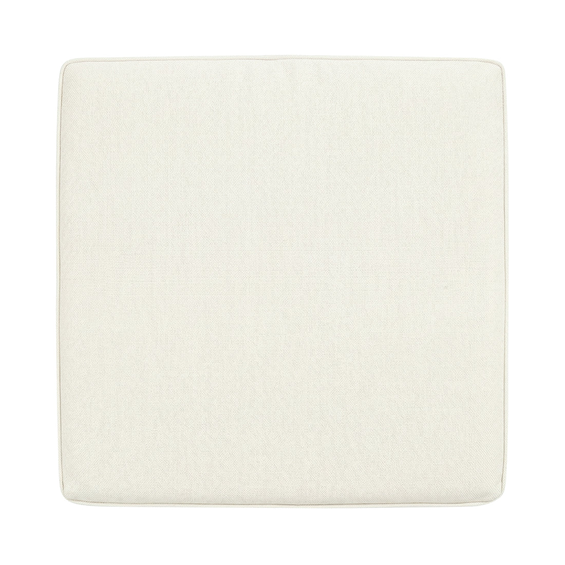 Evone Outdoor Cushion Covers in Cream White, featuring a rectangular cushion with light-cream, textured fabric and piped seams, designed to refresh outdoor settings with a coastal aesthetic.
