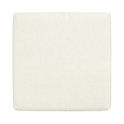 Evone Outdoor Cushion Covers in Cream White, featuring a rectangular cushion with light-cream, textured fabric and piped seams, designed to refresh outdoor settings with a coastal aesthetic.