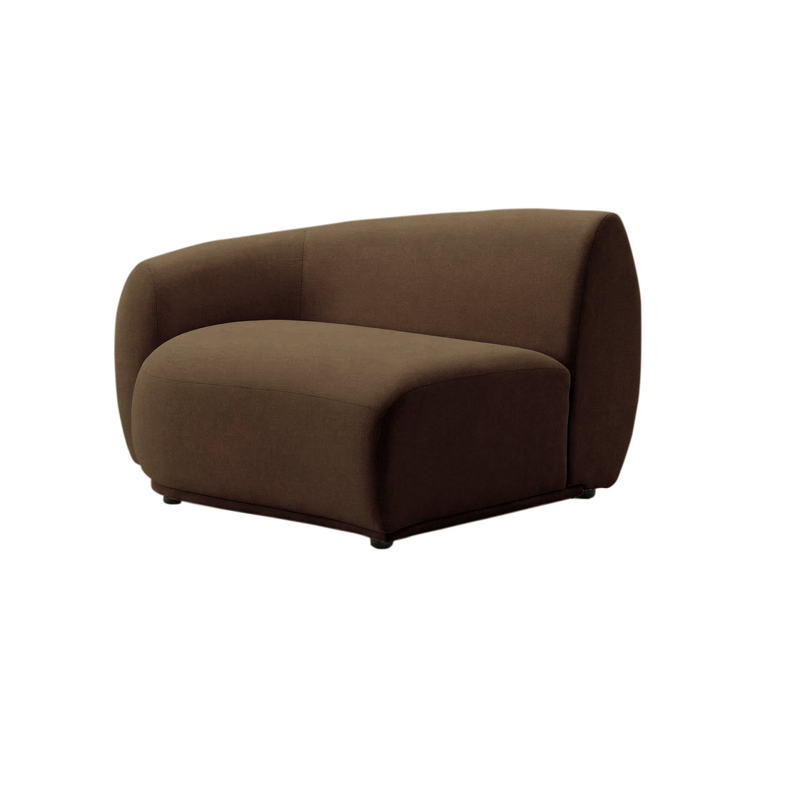 Single-piece upholstered segment on white background
