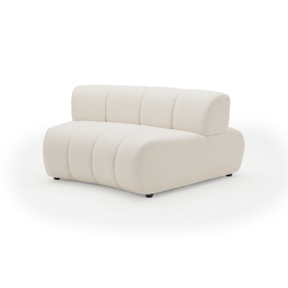 Modern armless accent chair with tufted upholstery on white background