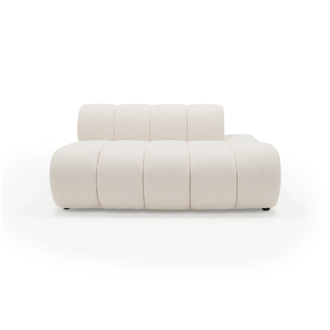 Plush off-white sofa chair on white background