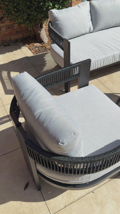 Sorrelle 5 Seater Curved Outdoor Sofa Set in Black