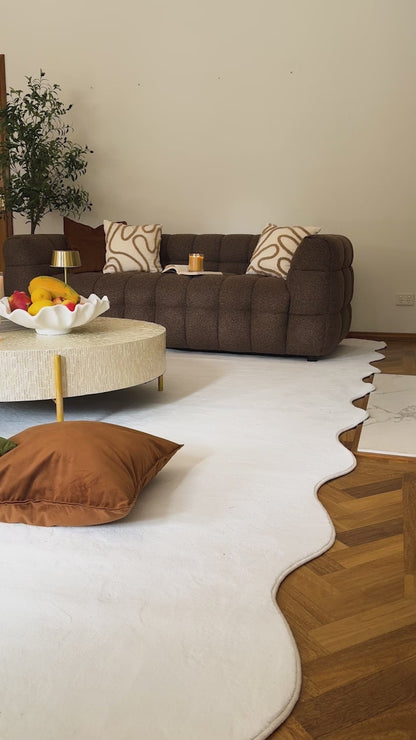 Pixie 240x330cm Large Wavy Soft Rug in Cream White