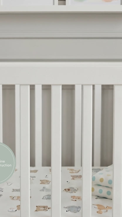 Hushly Baby Cot with Storage Drawer in White