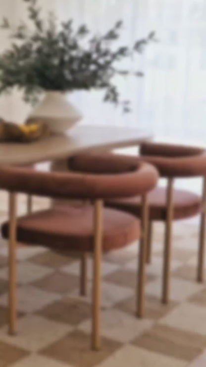 Ohio Velvet Dining Chair in Mocha Mousse & Oak (Set of 2)