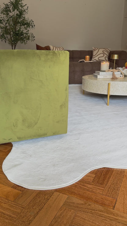 Pixie 240x330cm Large Wavy Soft Rug in Cream White