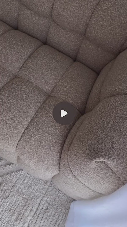 Norah 5 Seater Boucle Sofa Set with Armless Chairs in Warm Beige